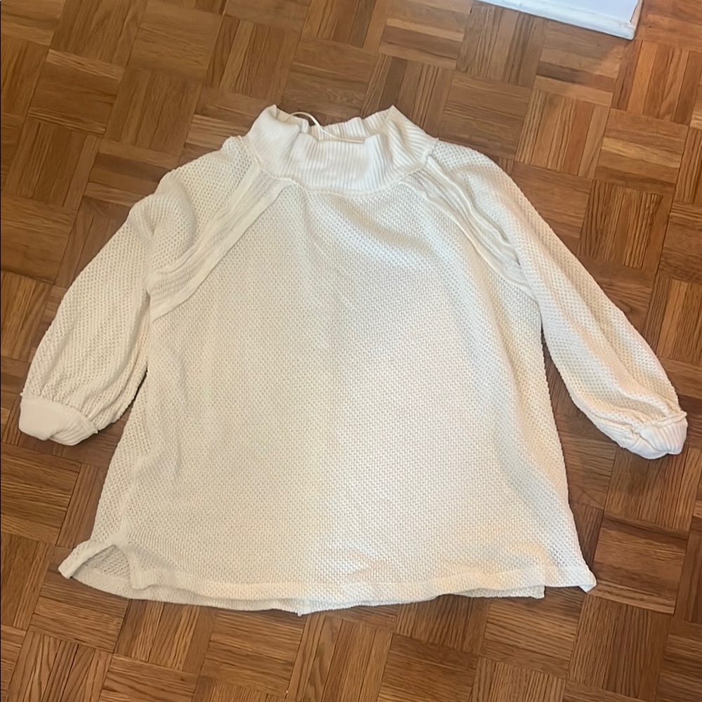We The Free Cream Textured Blouse